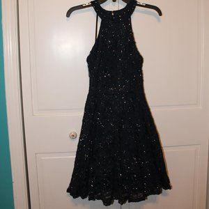 B Darlin Navy Glitter Formal Dress